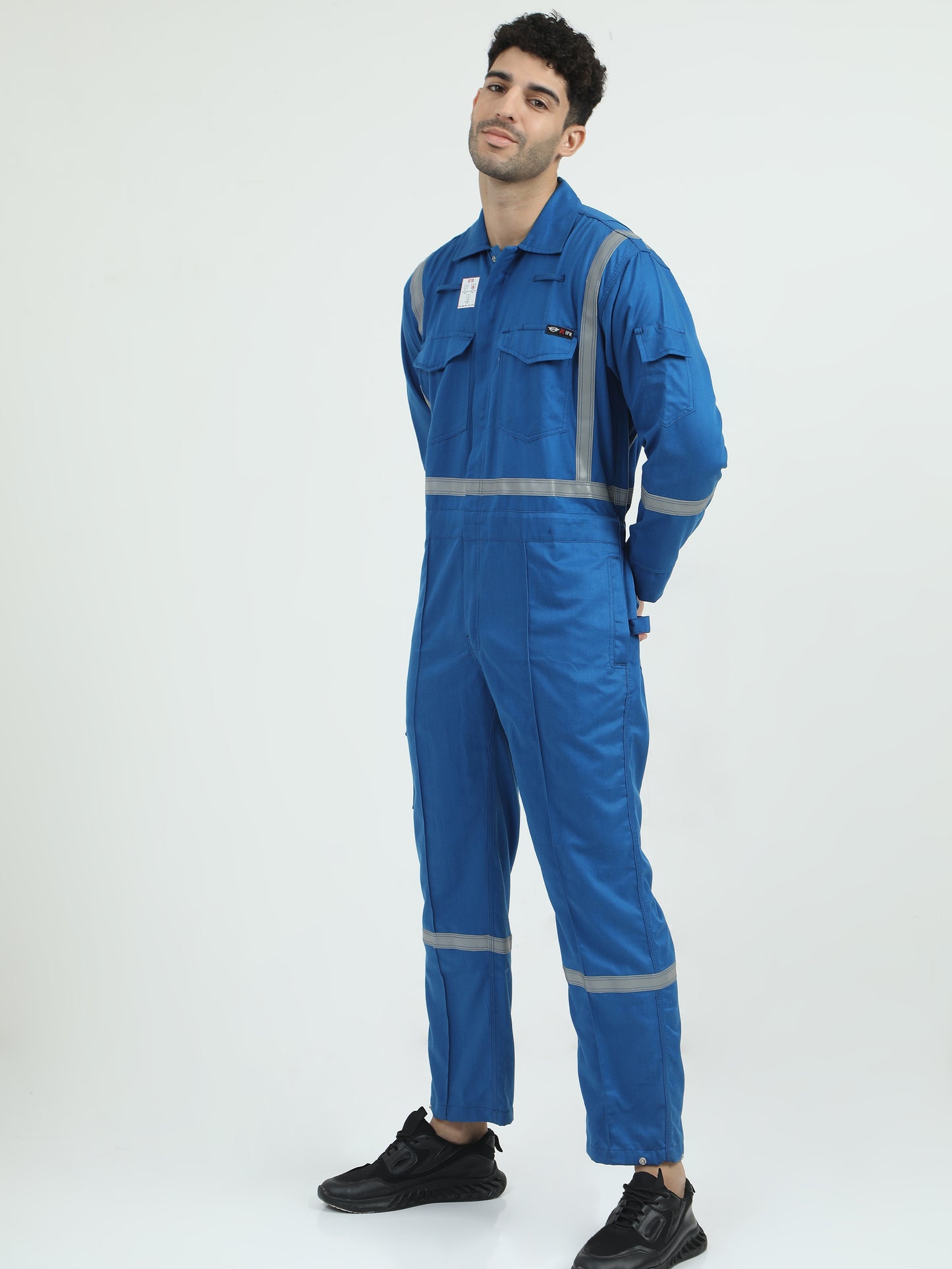 NuMode Industrial Inherent Fire Retardant High-Visibility Coverall - Blue