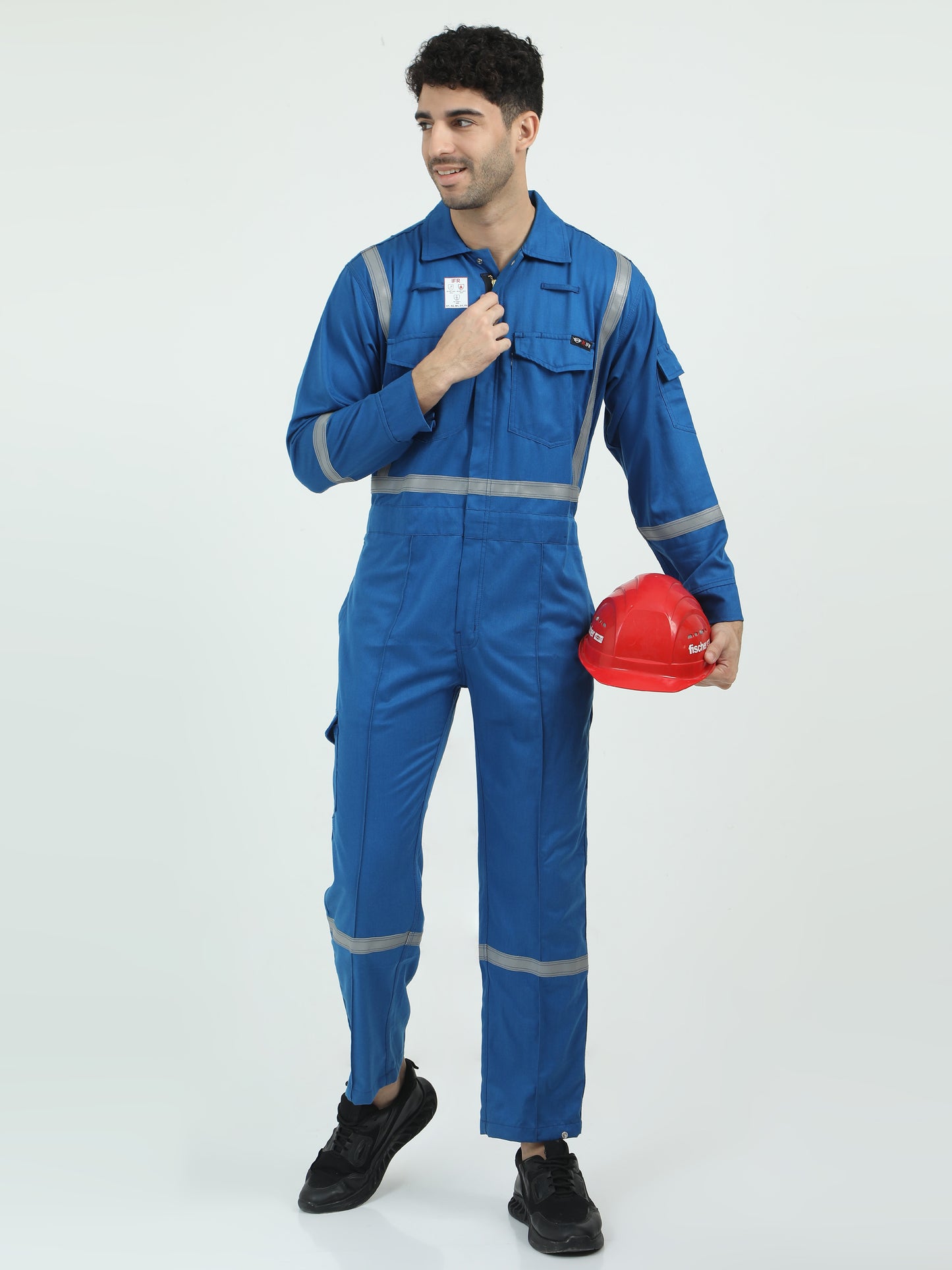 NuMode Industrial Inherent Fire Retardant High-Visibility Coverall - Blue