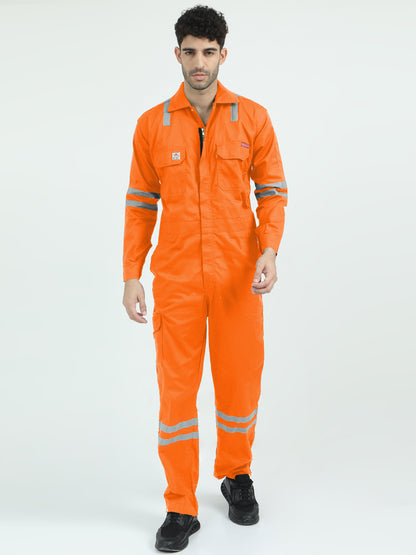 NuMode Industrial Treated Fire Retardant High-Visibility Coverall - Orange