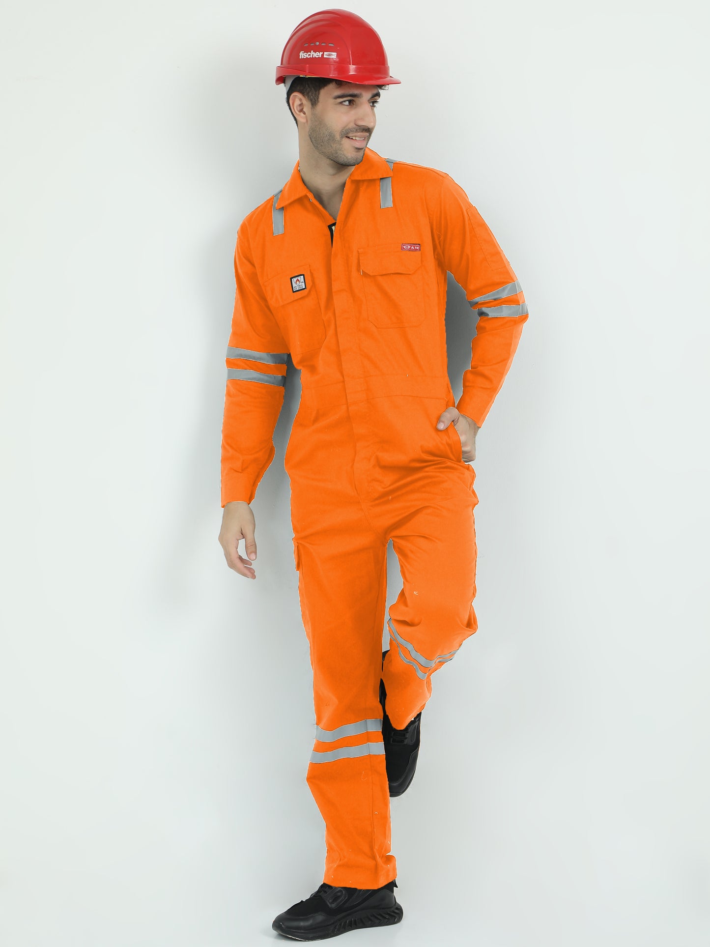 NuMode Industrial Treated Fire Retardant High-Visibility Coverall - Orange