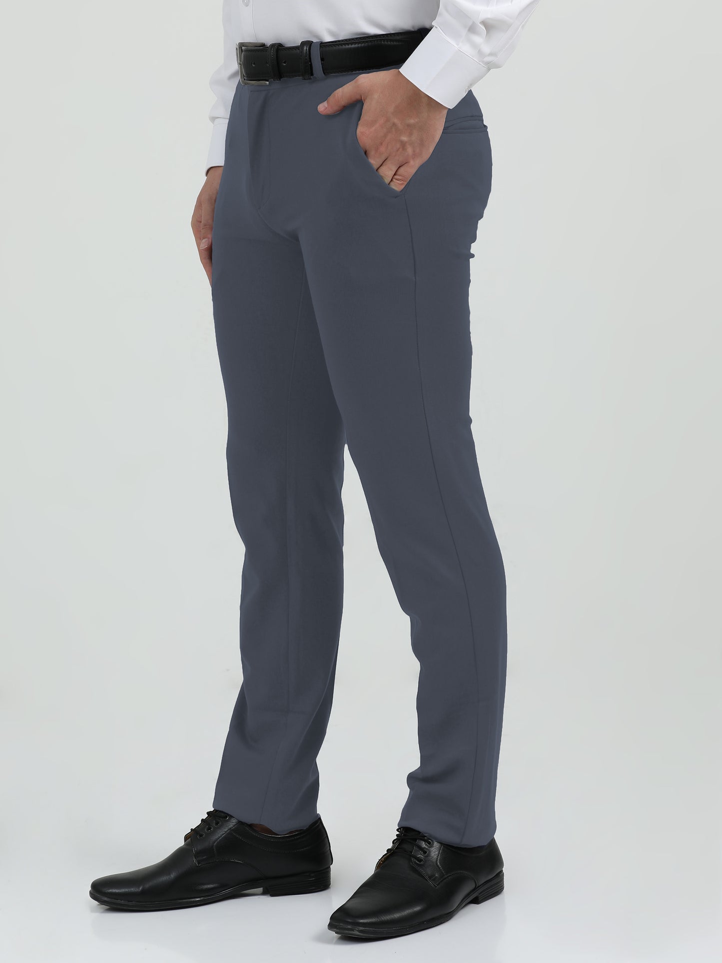 NuMode Cotton Stretch Formal Trousers - Grey