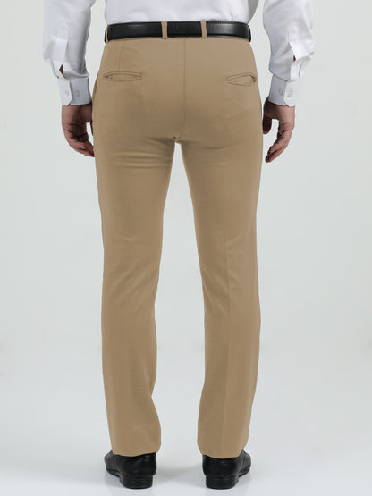 NuMode Cotton Stretch Formal Trousers - beige