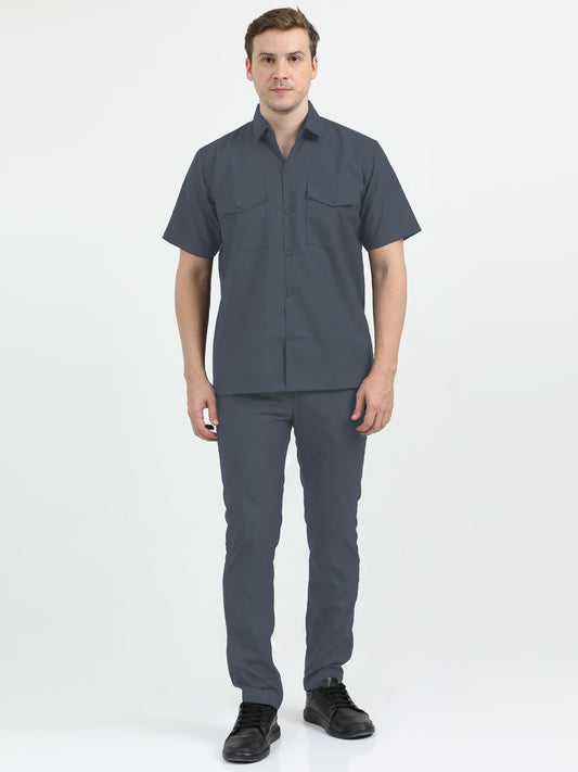 NuMode Half Sleeves Work Shirt and Cargo Uniform Set - Grey