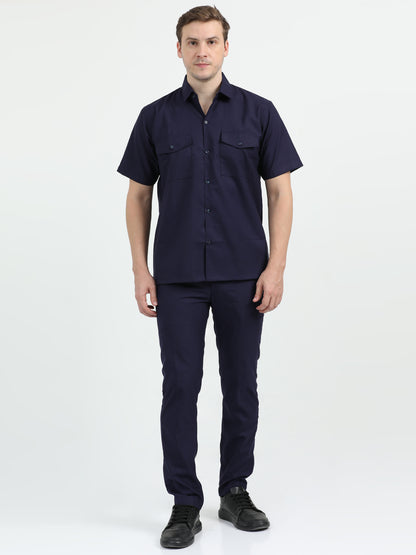 NuMode Half Sleeves Work Shirt and Cargo Uniform Set - Navy