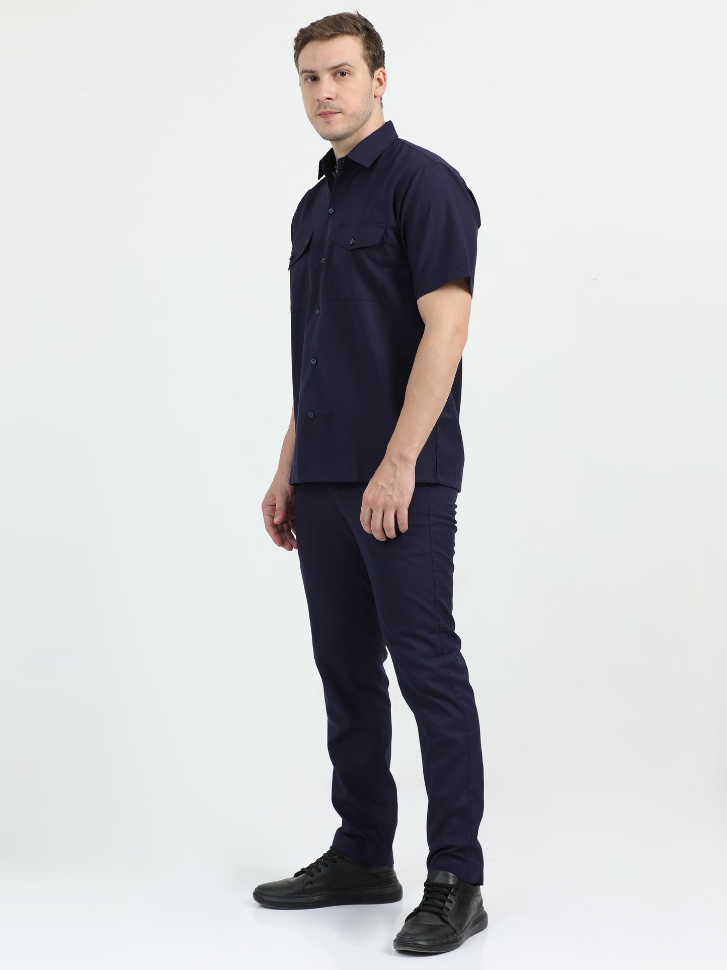 NuMode Half Sleeves Work Shirt and Cargo Uniform Set - Navy