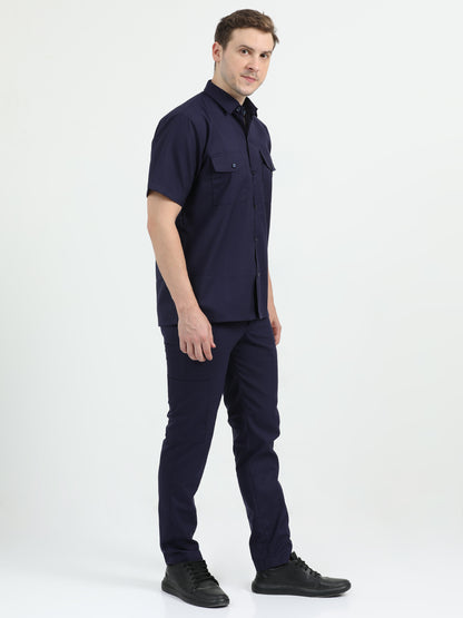 NuMode Half Sleeves Work Shirt and Cargo Uniform Set - Navy