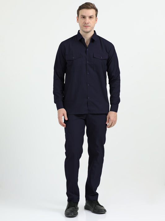 NuMode Full Sleeves Work Shirt - Navy