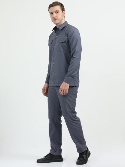 NuMode Full Sleeves Work Shirt and Cargo Uniform Set - Grey