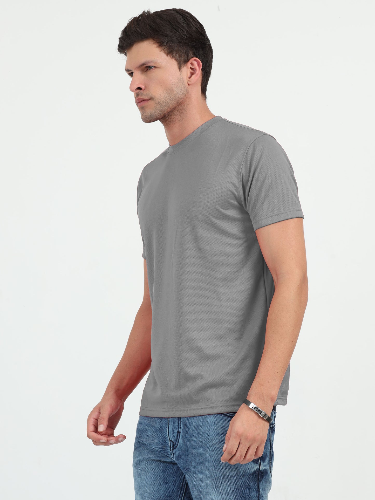 NuMode DryFit Round Neck T-Shirt - Grey