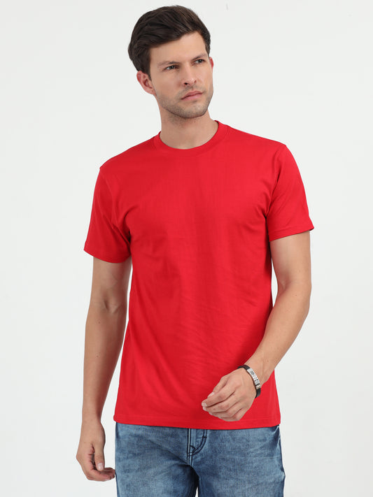 NuMode 100% Cotton Round Neck T-Shirt - Red