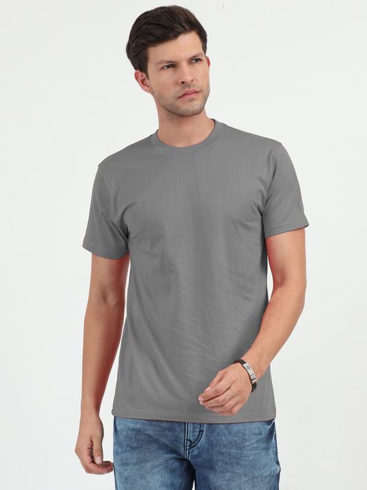 NuMode 100% Cotton Round Neck T-Shirt - Grey