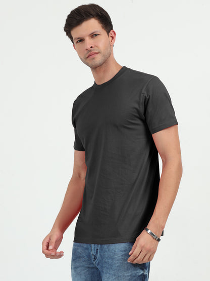 NuMode 100% Cotton Round Neck T-Shirt - Black