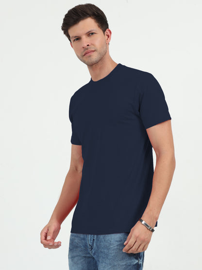 NuMode 100% Cotton Round Neck T-Shirt - Navy