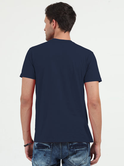 NuMode 100% Cotton Round Neck T-Shirt - Navy