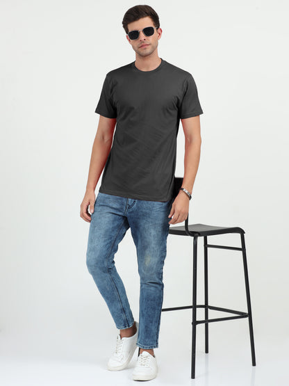 NuMode 100% Cotton Round Neck T-Shirt - Black