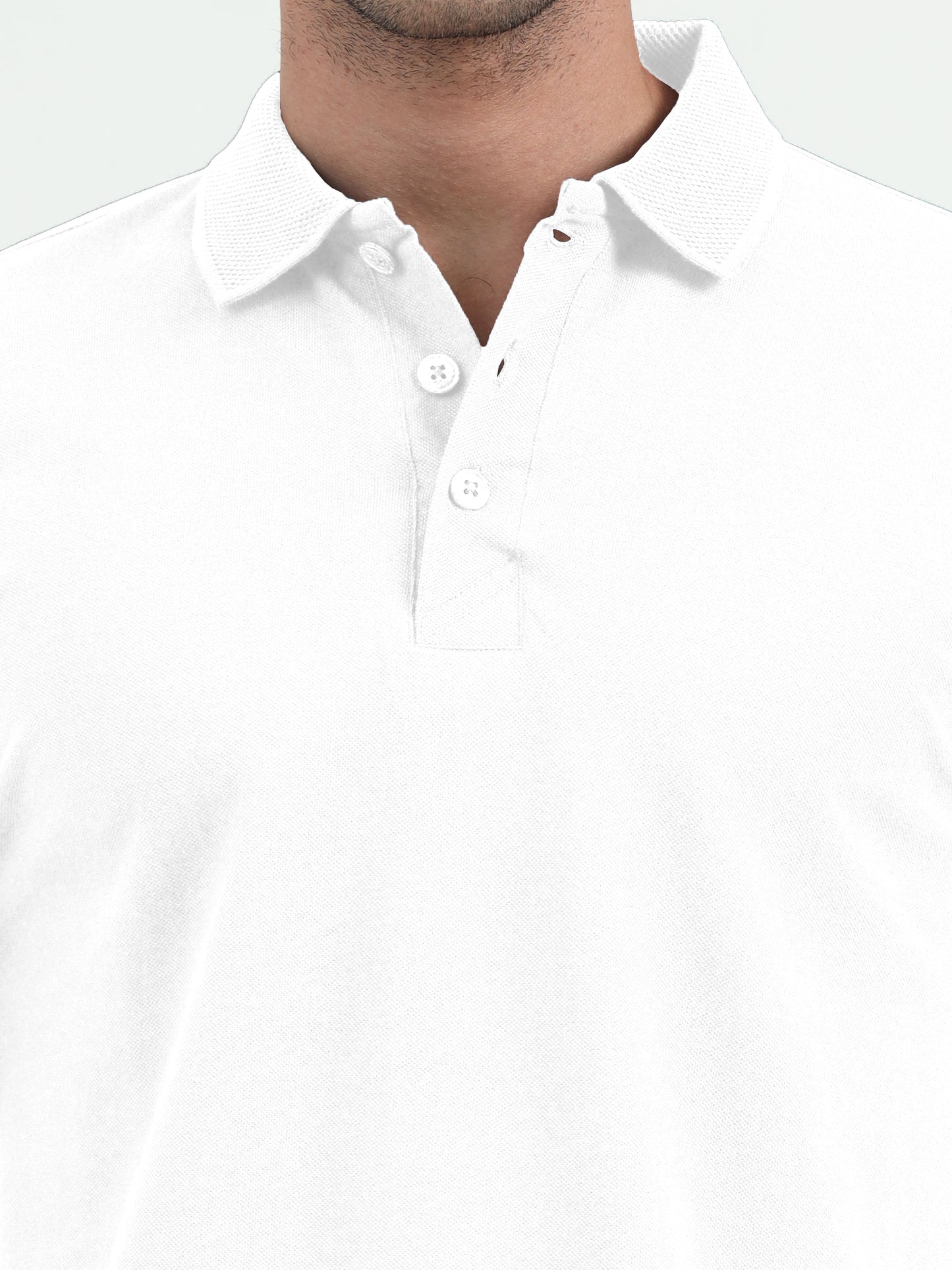 NuMode 100% Cotton Jaquard Collar Polo - White