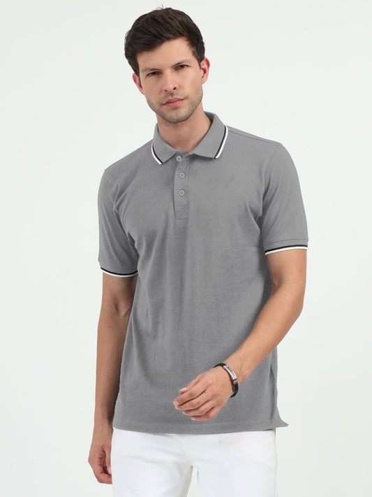 NuMode DryFit Polo with Tipping Collar - Grey