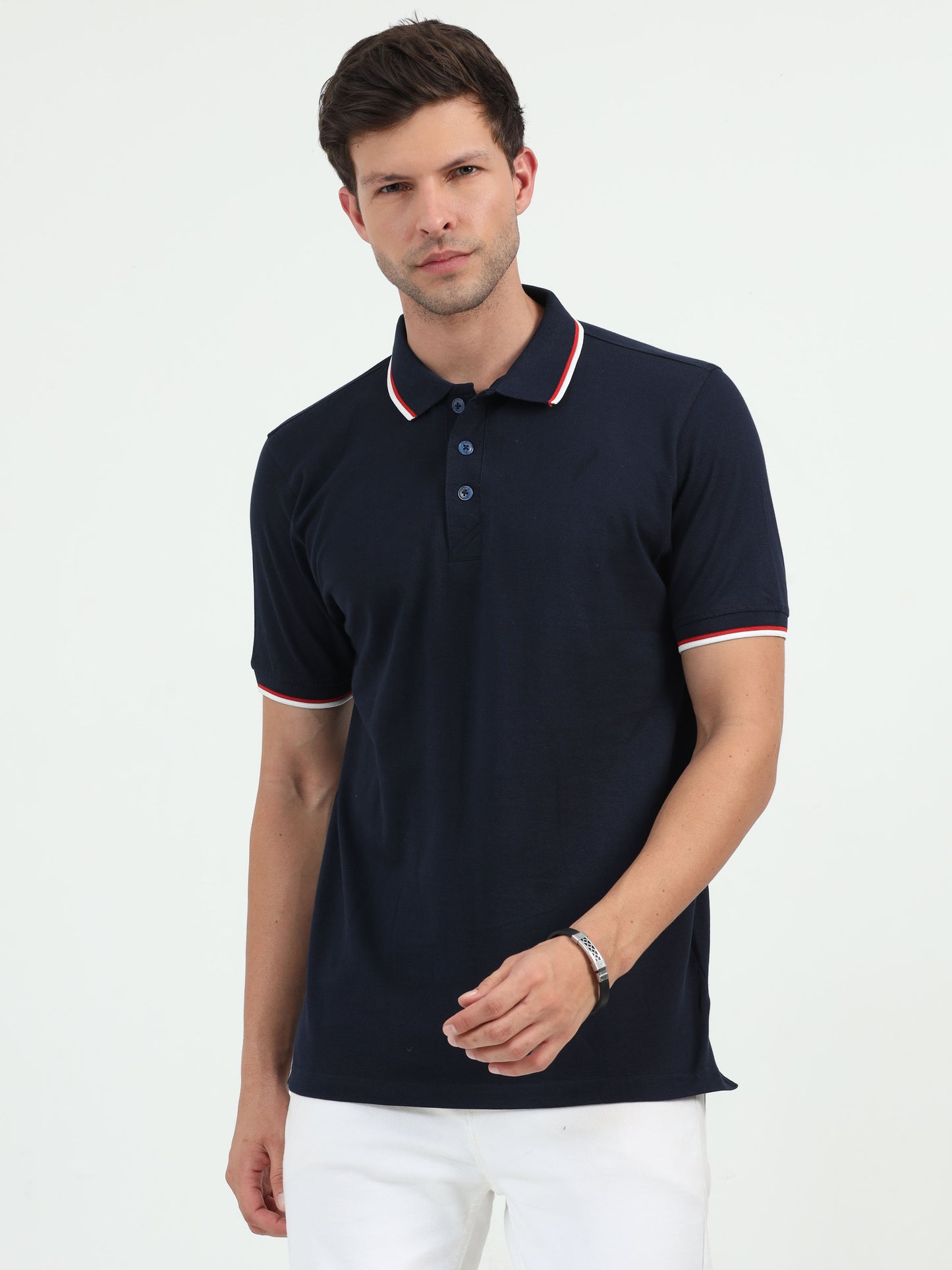 NuMode 100% Cotton Polo with Tipping Collar - Black