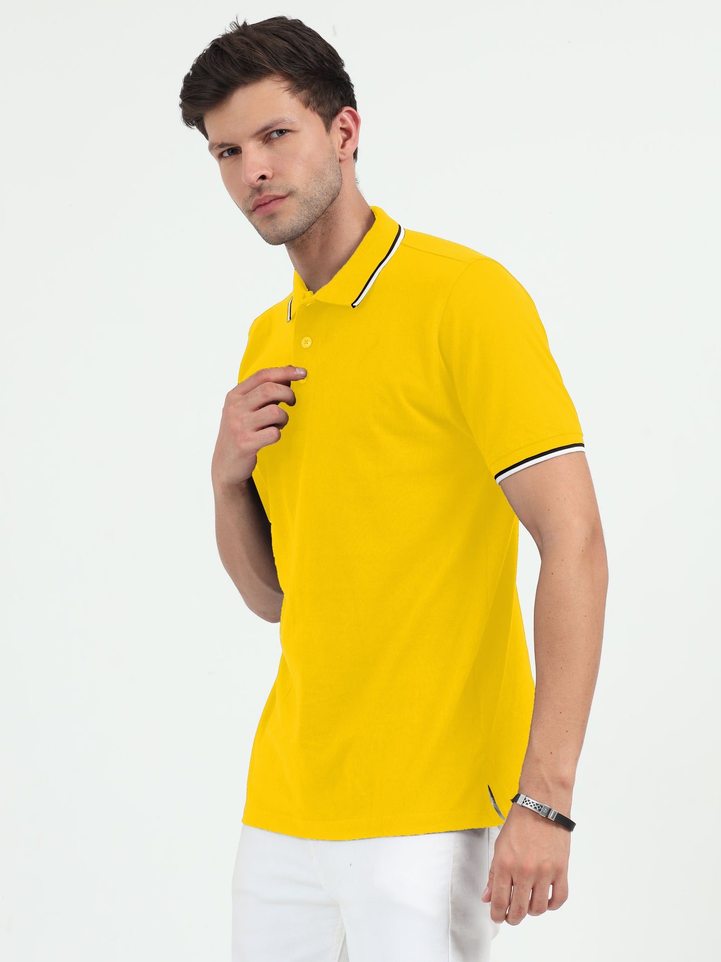 NuMode DryFit Polo with Tipping Collar - Yellow