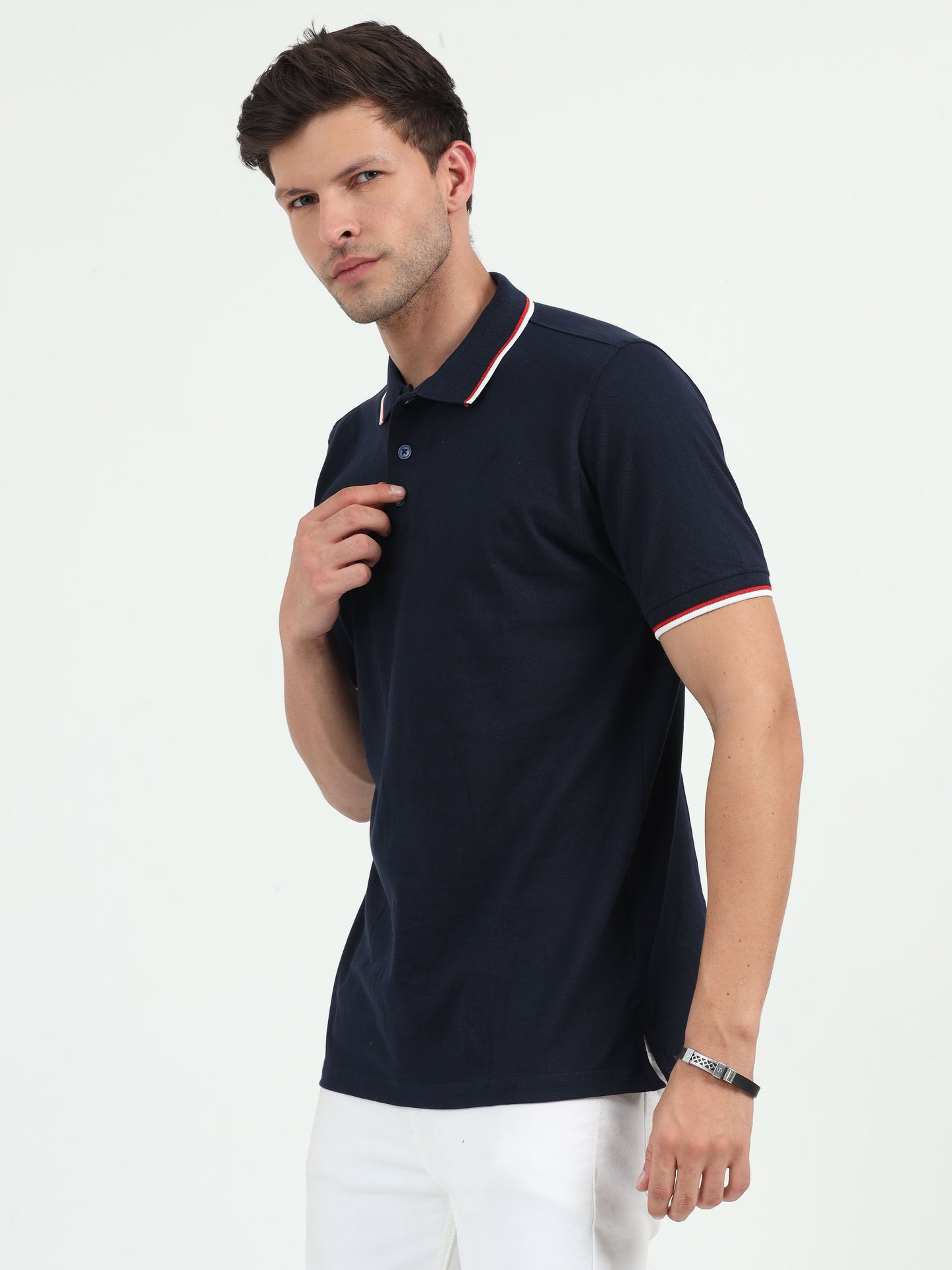 NuMode 100% Cotton Polo with Tipping Collar - Black