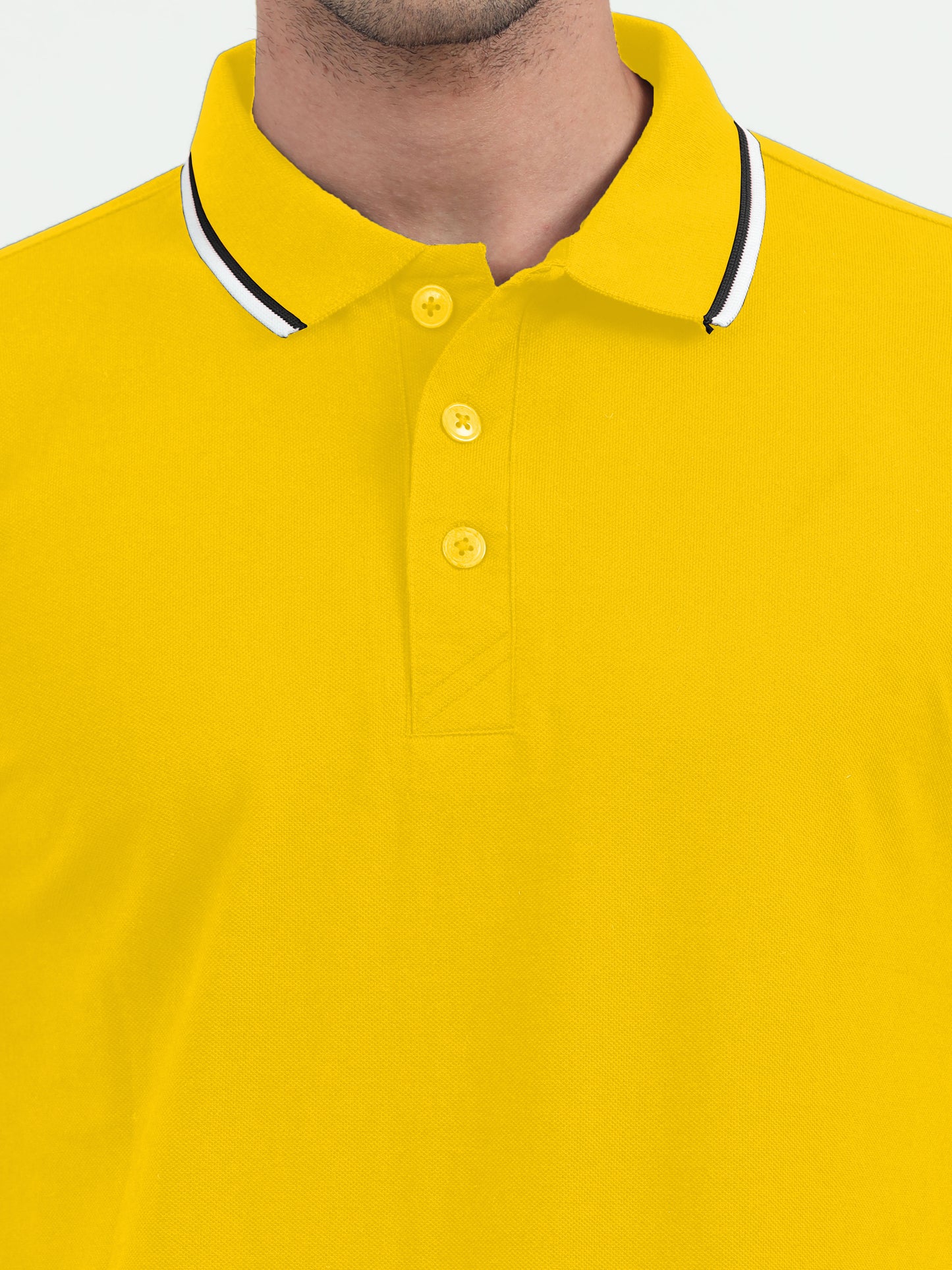 NuMode DryFit Polo with Tipping Collar - Yellow