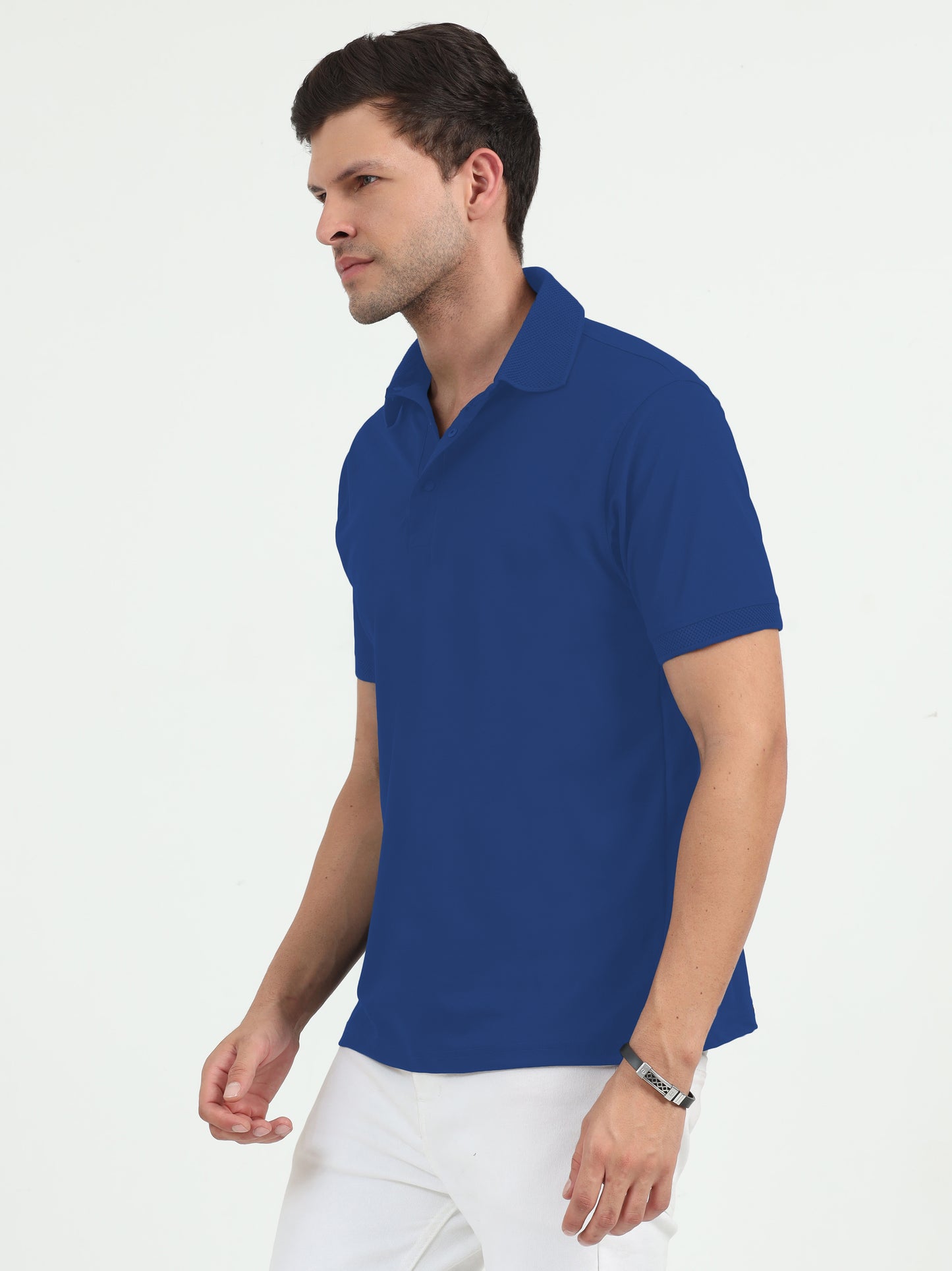 NuMode DryFit Jaquard Collar Polo - Blue