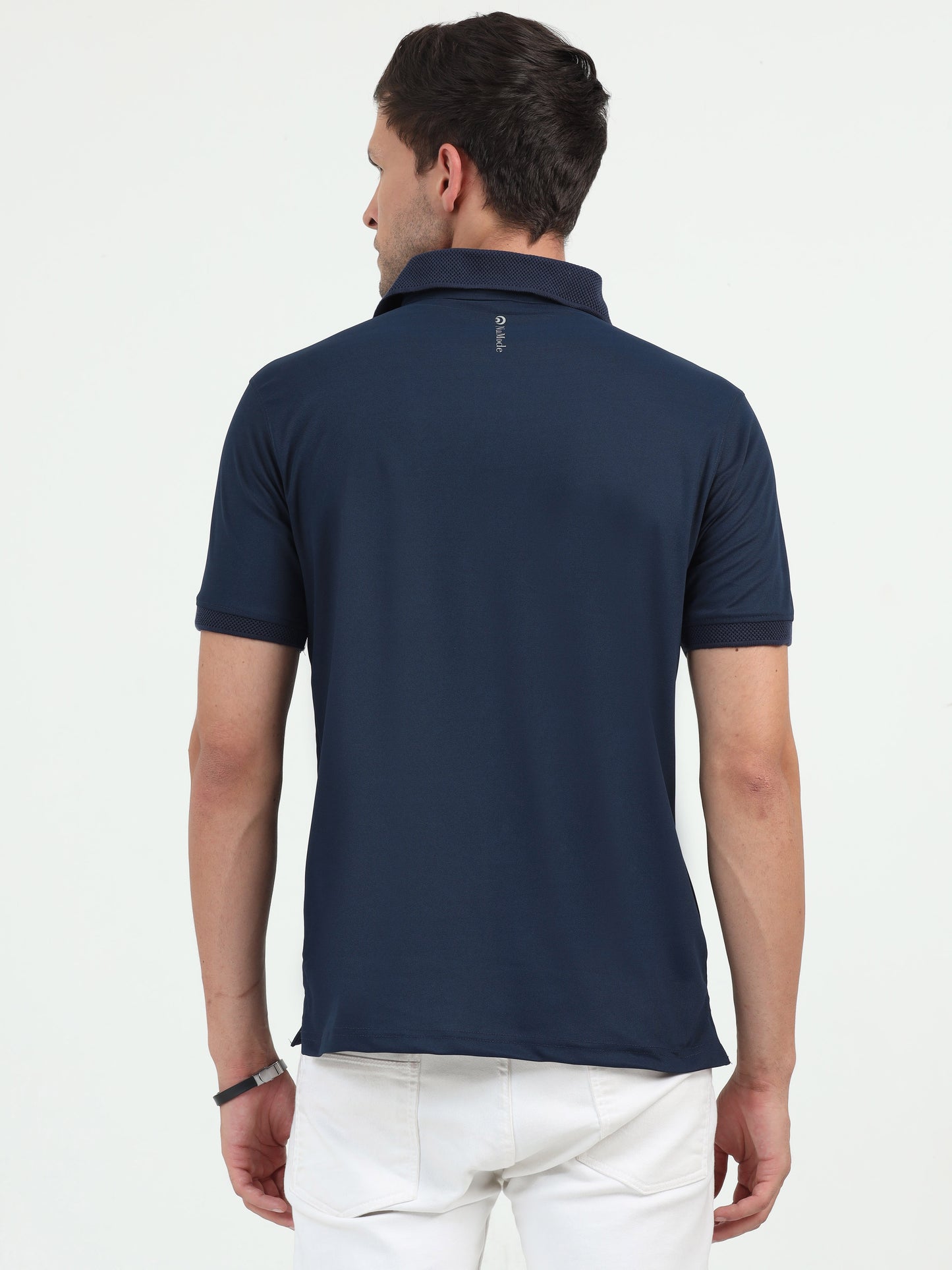 NuMode DryFit Jaquard Collar Polo - Navy