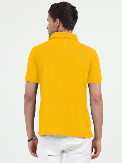 NuMode DryFit Jaquard Collar Polo - Yellow