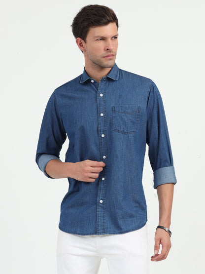 NuMode Denim Full Sleeves Work Shirt - Blue