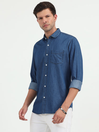 NuMode Denim Full Sleeves Work Shirt - Blue