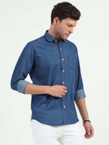 NuMode Denim Full Sleeves Work Shirt - Blue