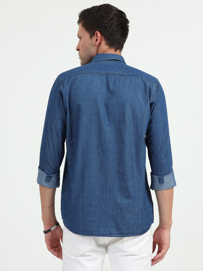 NuMode Denim Full Sleeves Work Shirt - Blue