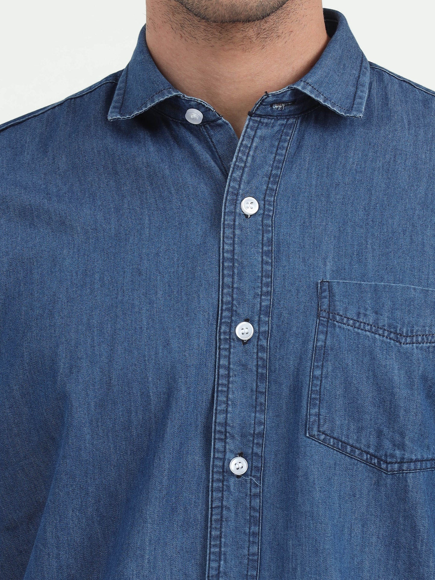 NuMode Denim Full Sleeves Work Shirt - Blue