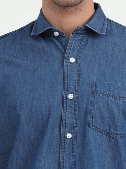 NuMode Denim Full Sleeves Work Shirt - Blue