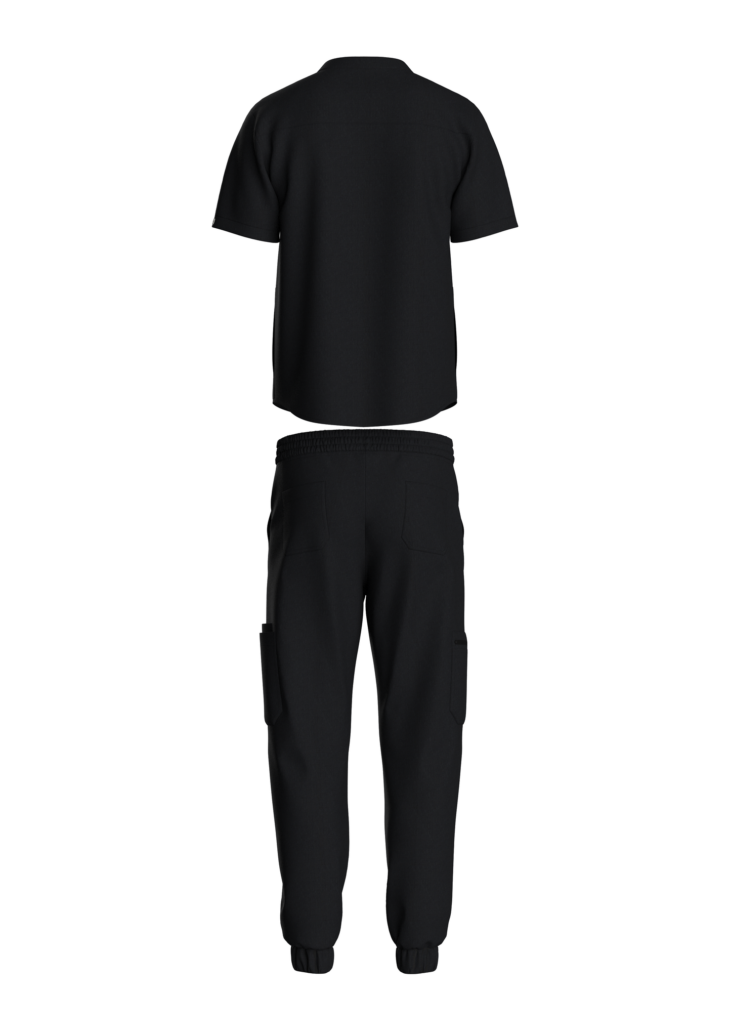 NuMode Men's Scrub with Mandarin Collar and Jogger - Black