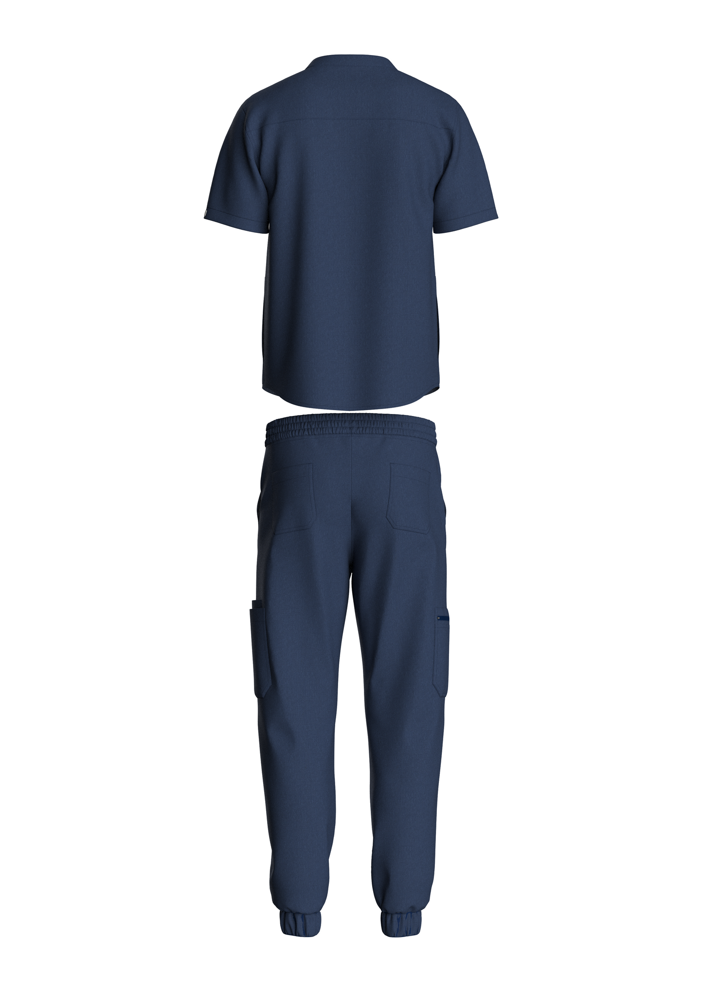 NuMode Men's Scrub with Mandarin Collar and Jogger - Navy