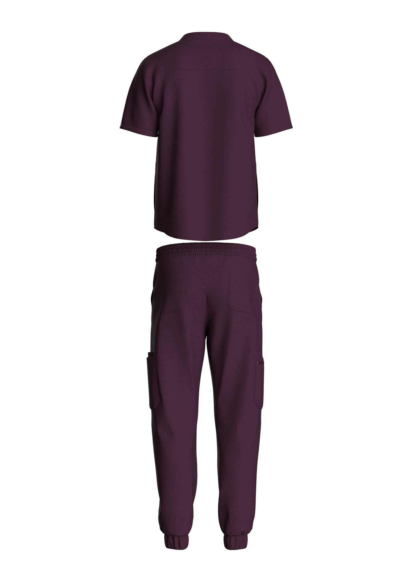 NuMode Men's Scrub with Mandarin Collar and Jogger - Wine